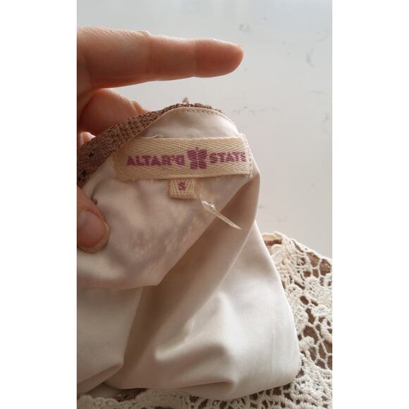 Altard State Coquette lace fairycore dress sz S cream tiered Renaissance romance - Picture 3 of 11